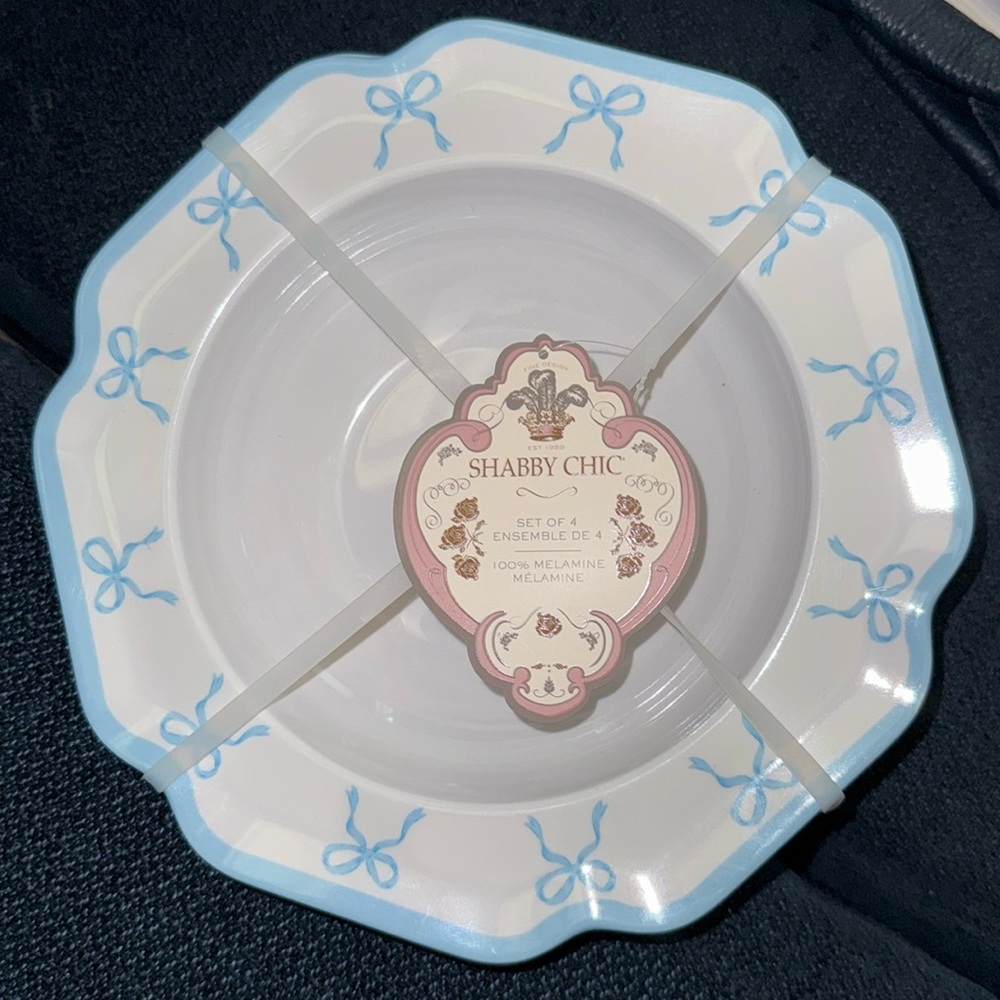 Shabby Chic blue Bow Coquette‎ bowl Set